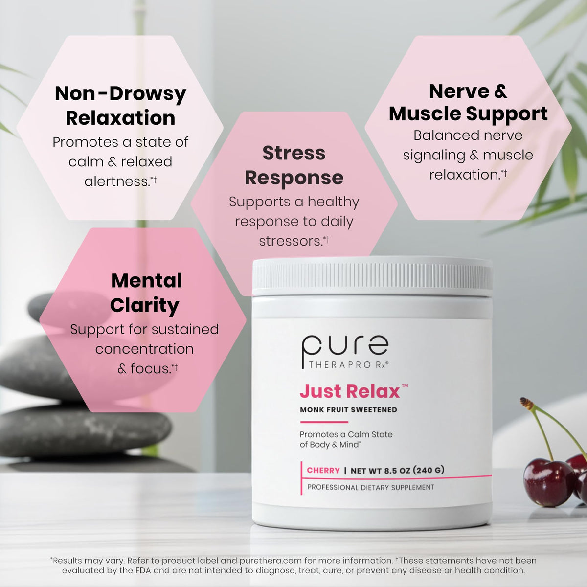 Vue de côté de Pure Therapro Rx Just daily wellness Poudre
