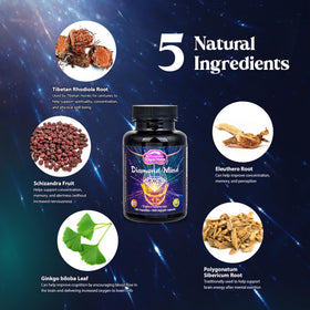 Vue de côté de RON TEEGUARDEN'S DRAGON HERBS Diamond Mind 100 capsules