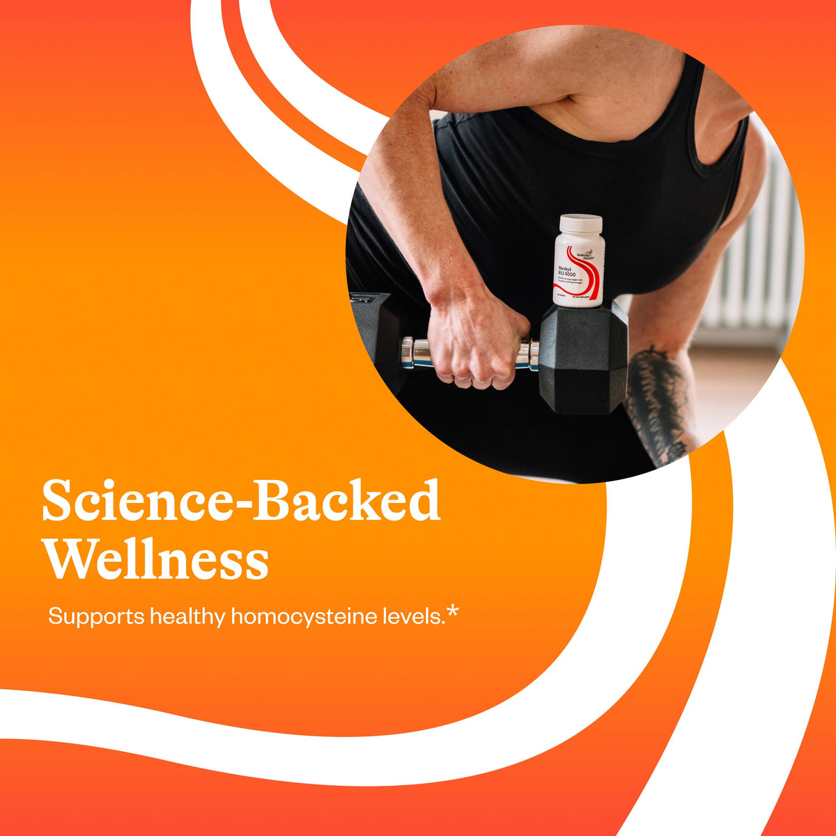 Vue de côté de Seeking Health Methyl B12 5000 mcg