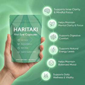 Vue de côté des capsules bio Haritaki ZALPNUP