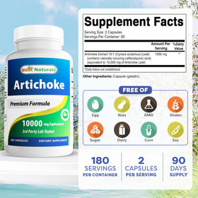 Vue de côté des capsules d'Extrait d'Artichaut Best Naturals