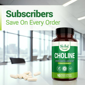 Vue de côté des capsules de Choline Bitartrate 500mg