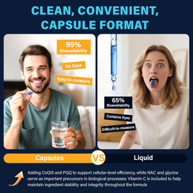 Vue de côté des capsules de Methylene Blue Itharoventis