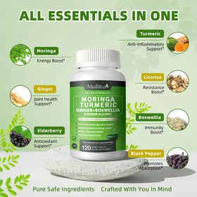 Vue de côté des capsules de Moringa Mulittea