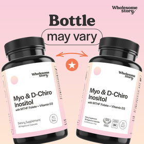 Vue de côté des capsules de Myo-Inositol et D-Chiro Inositol