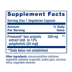 Vue de côté des Capsules de Propolis Life Extension