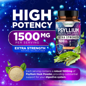 Vue de côté des capsules de psyllium Built by Nature
