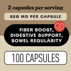 Vue de côté des capsules de psyllium dans leur emballage