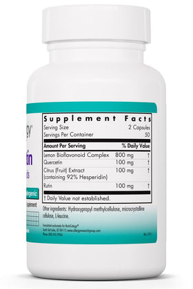Vue de côté des capsules de quercétine bioflavonoïdes