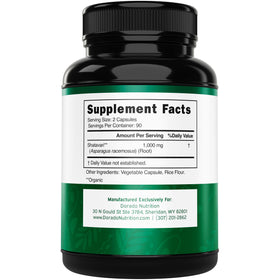 Vue de côté des capsules de Shatavari DORADO NUTRITION