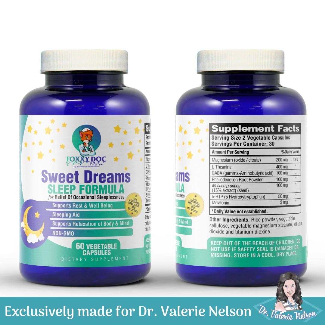 Vue de côté des capsules de sommeil Dr. Valerie Nelson