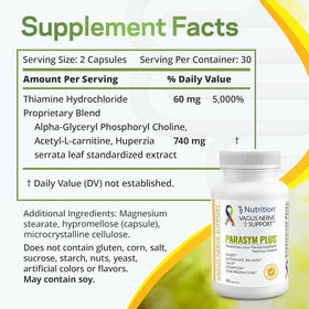 Vue de côté des capsules de TJ Nutrition Parasym Plus