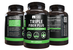 Vue de côté des Capsules de Triple Fibre PURE ORIGINAL INGREDIENTS