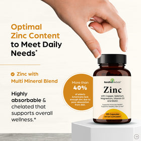 Vue de côté des capsules de Zinc 30mg SANDHUHERBALS