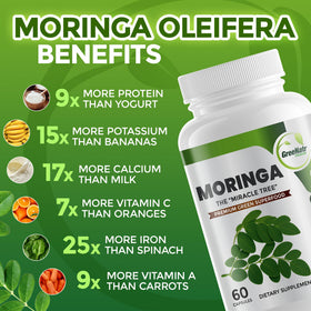 Vue de côté des capsules GreeNatr Moringa Oleifera