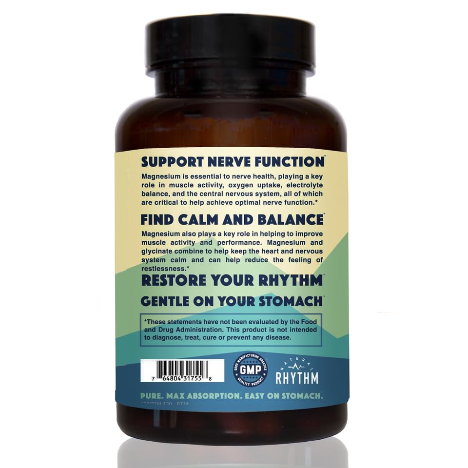 Vue de côté des capsules Natural Rhythm Magnésium Glycinate