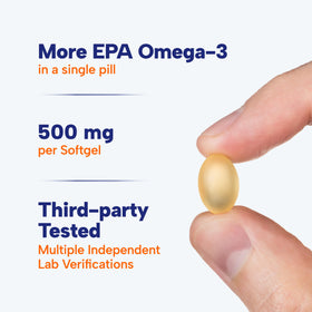 Vue de côté des capsules OmegaVia EPA 500 mg