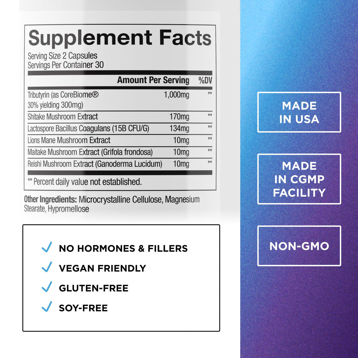 Vue de côté des capsules Total Gut Complex de DR. EMIL NUTRITION