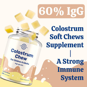 Vue de côté des chews de colostrum lipmaxmall