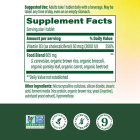 Vue de côté des comprimés MegaFood Vitamine D3