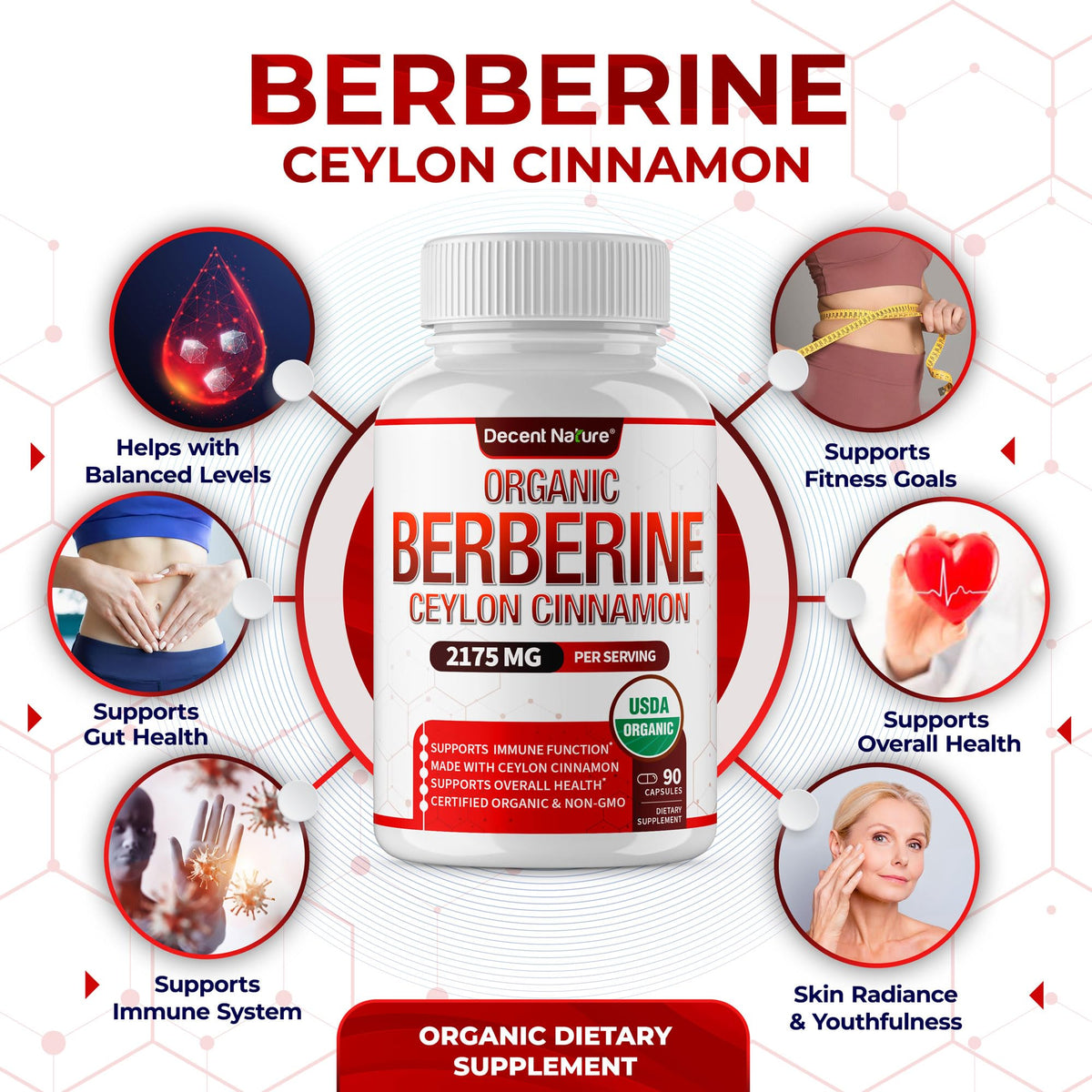 Vue de côté du complément alimentaire berbérine bio