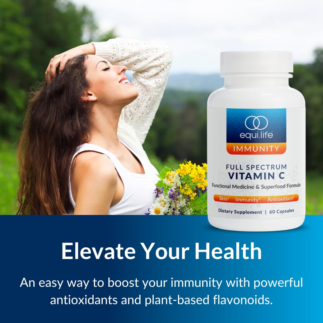 Vue de côté du flacon d'Equilife Vitamine C