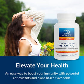 Vue de côté du flacon d'Equilife Vitamine C