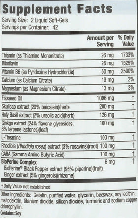 Vue de côté du flacon d'Irwin Naturals Stress-Defy
