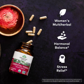 Vue de côté du flacon de 90 capsules ORGANIC INDIA