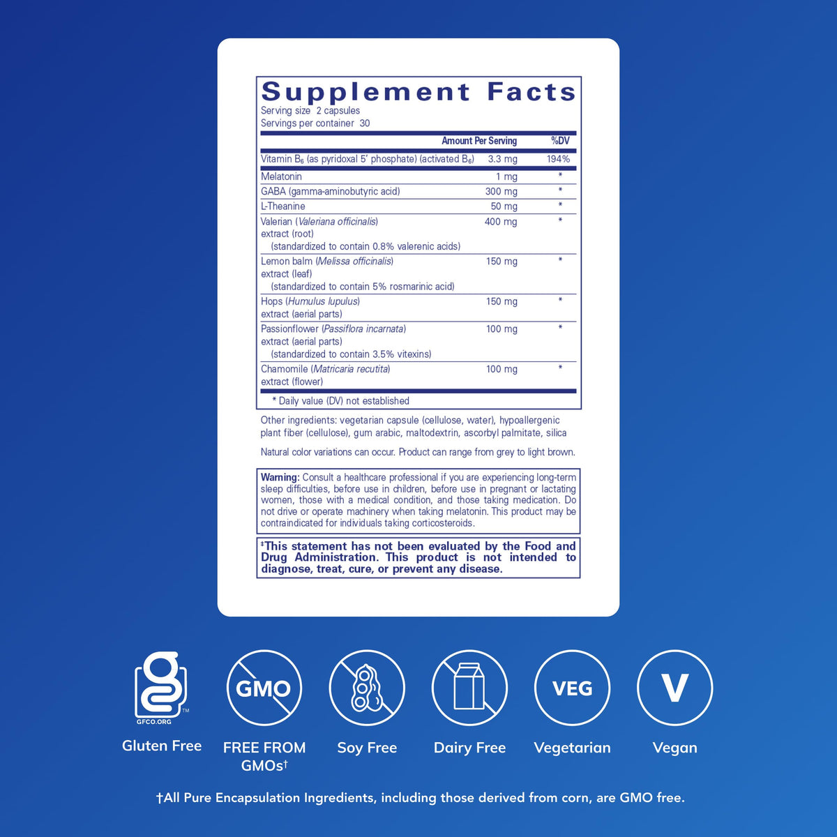 Vue de côté du flacon de Best-Rest Formula de Pure Encapsulations