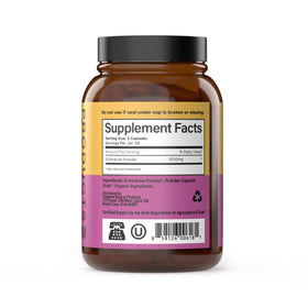 Vue de côté du flacon de capsules d'échinacée bio 600mg