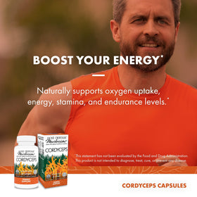 Vue de côté du flacon de Cordyceps Host Defense
