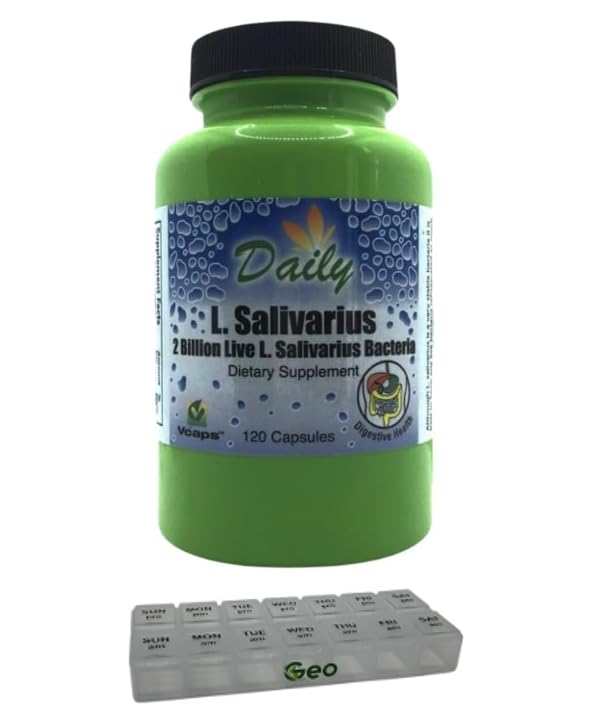 Vue de côté du flacon de Daily Manufacturing L-Salivarius