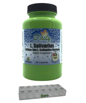 Vue de côté du flacon de Daily Manufacturing L-Salivarius