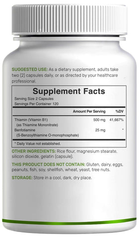 Vue de côté du flacon de Deal Supplement B1 500mg