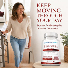 Vue de côté du flacon de Fibroprin avec capsules