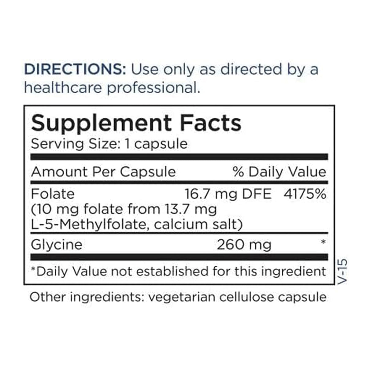 Vue de côté du flacon de L-Méthylfolate 10 mg