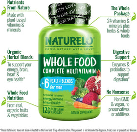 Vue de côté du flacon de multivitamines NATURELO