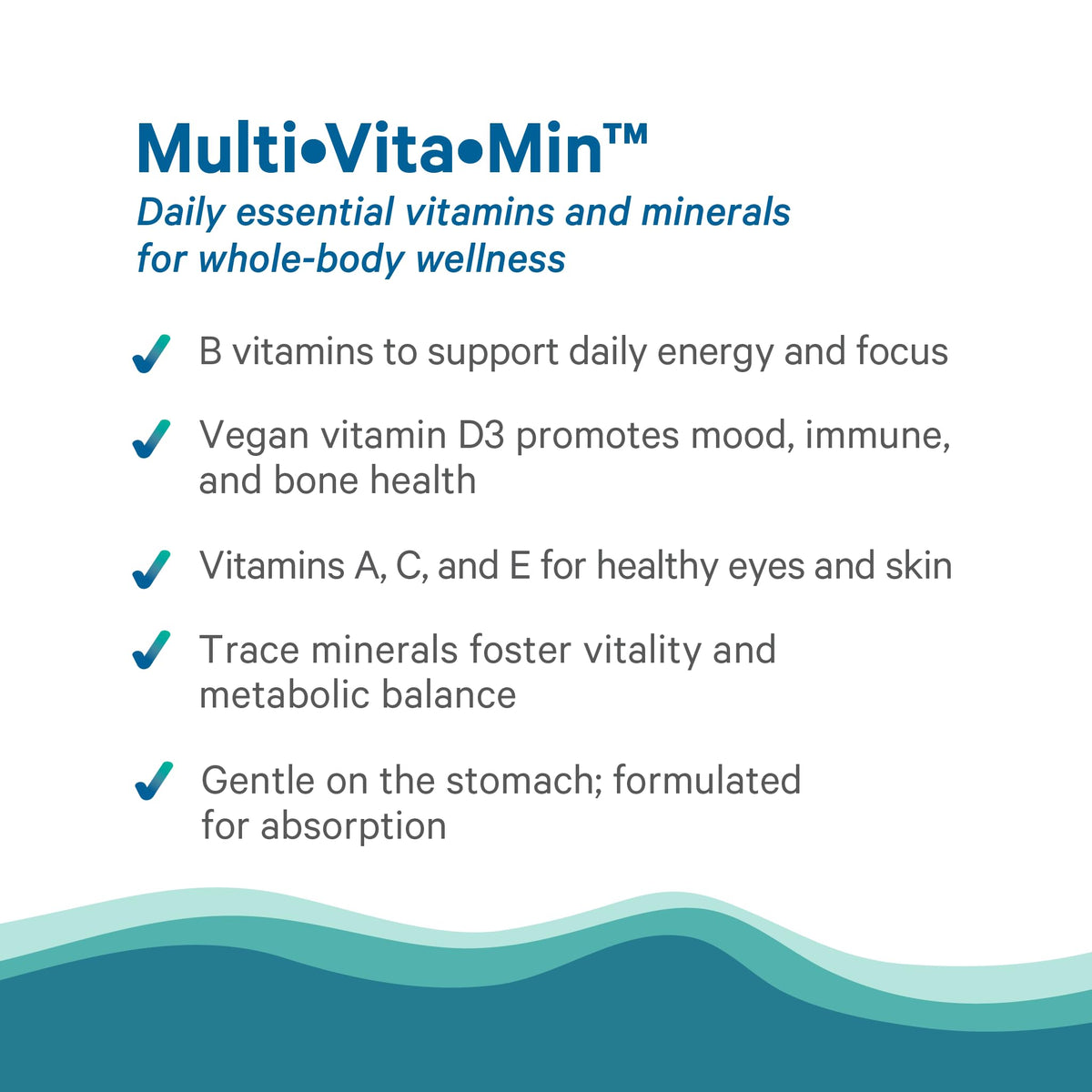Vue de côté du flacon de multivitamines PURE SYNERGY
