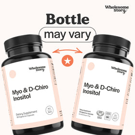 Vue de côté du flacon de Myo-Inositol & D-Chiro Inositol