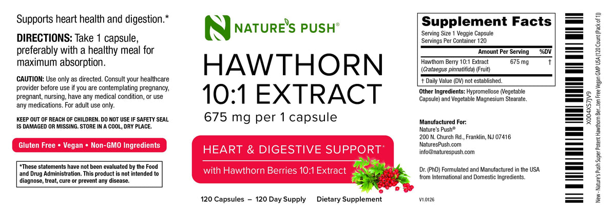 Vue de côté du flacon de Nature's Push Extrait de Baies de Glou Glou 675mg Capsules