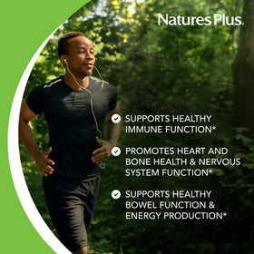 Vue de côté du flacon de NaturesPlus Magnésium