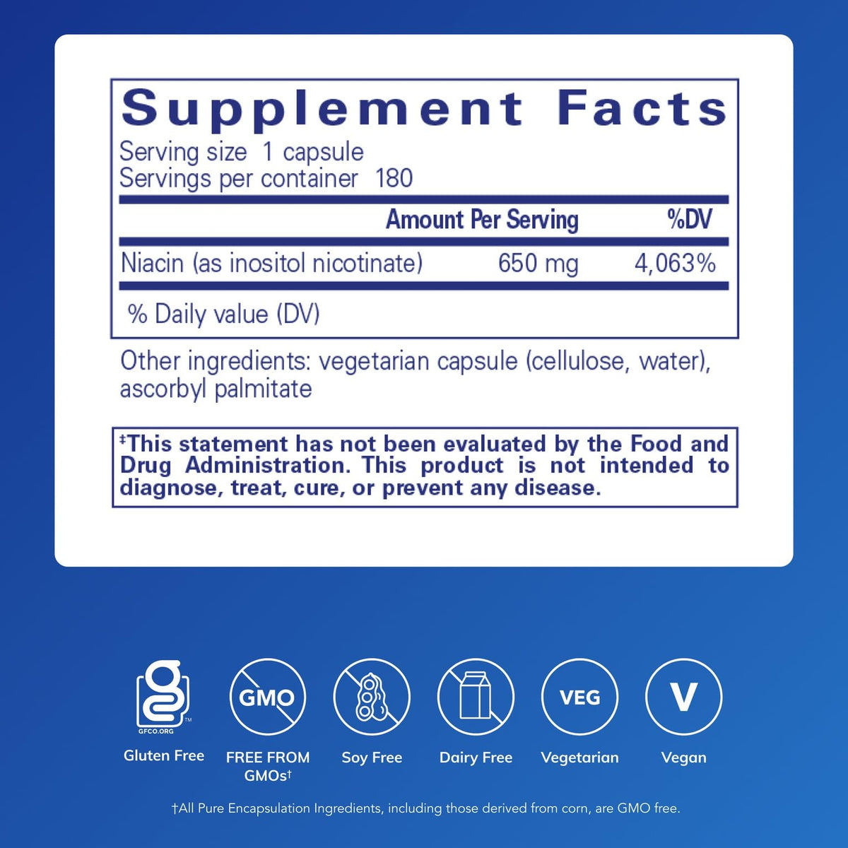 Vue de côté du flacon de Niacitol 650 mg, capsules visibles