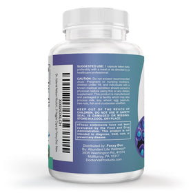 Vue de côté du flacon de Nicotinamide 500 mg Dr. Valerie Nelson