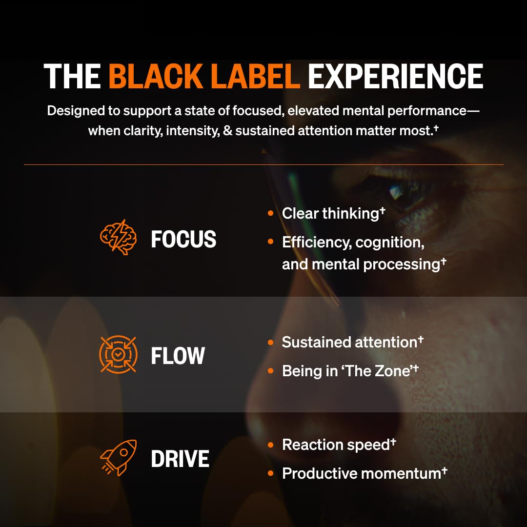 Vue de côté du flacon de ONNIT Alpha BRAIN Black Label