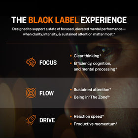Vue de côté du flacon de ONNIT Alpha BRAIN Black Label
