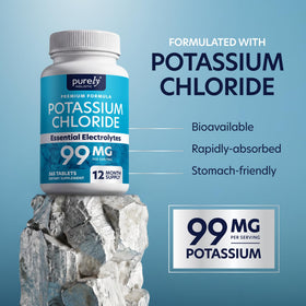 Vue de côté du flacon de Potassium Chlorure Purely Holistic