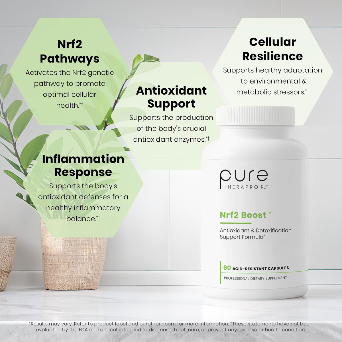 Vue de côté du flacon de Pure Therapro Rx Activateur NRF2