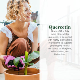 Vue de côté du flacon de quercétine 250mg Global Healing Center
