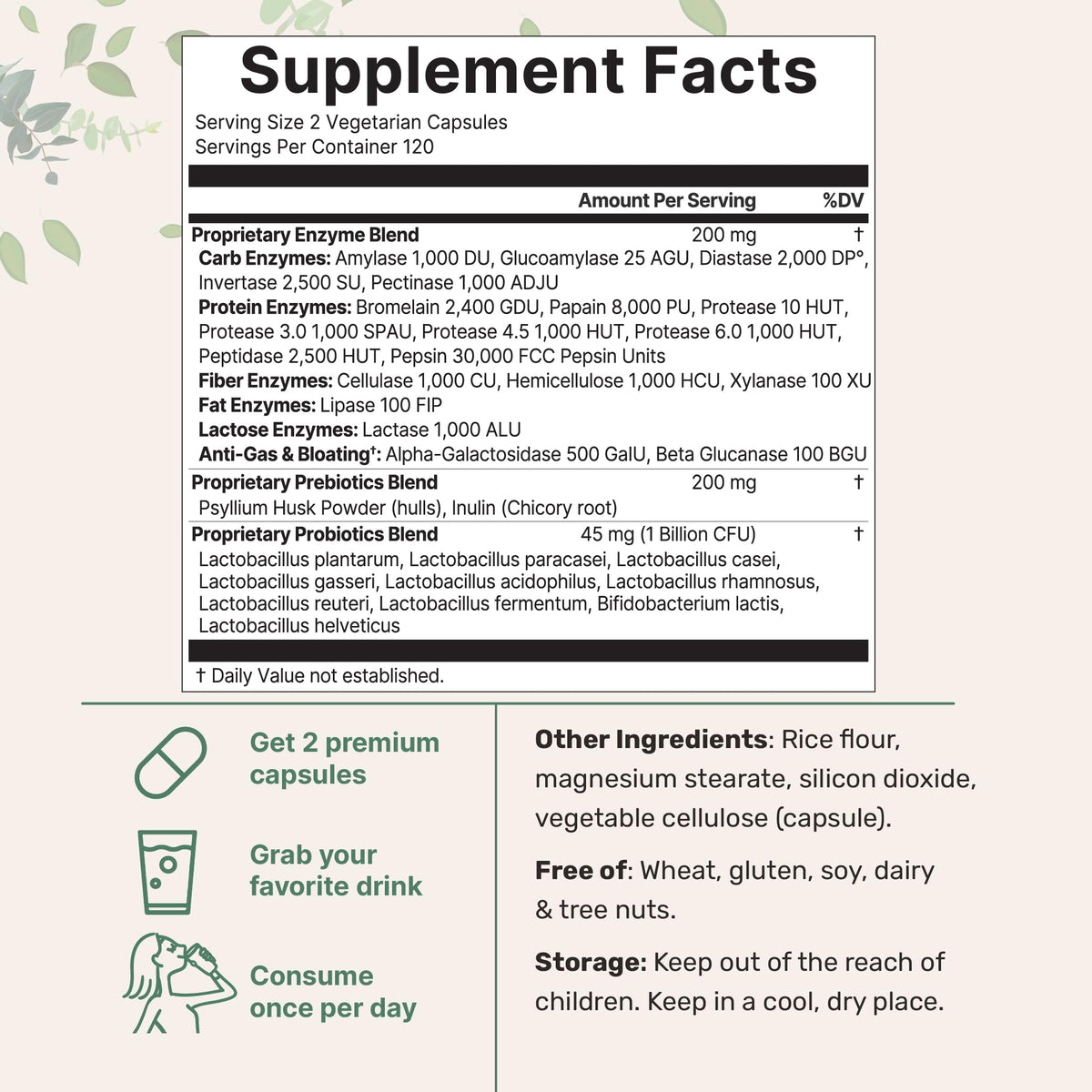 Vue de côté du flacon de Super Enzymes Micro Ingredients